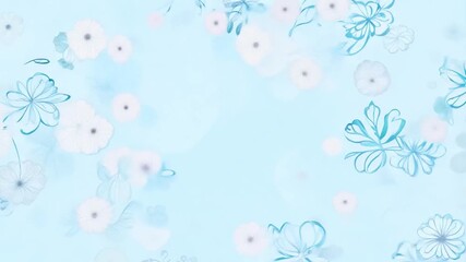 Aufkleber - This gentle blue background adorned with soft, colorful floral designs.
