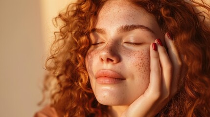 Wall Mural - The Freckled Redhead Woman