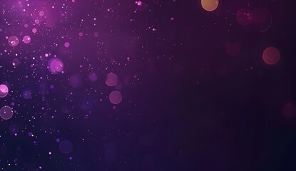 Poster - Dark purple background with bokeh lights and glowing dots, a glowing light effect design vector illustration, a simple design, white space in the middle of the frame, a high resolution, professional p