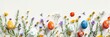 © nopommajun - Brightly painted Easter eggs surrounded by vibrant wildflowers and greenery on a white background, evoking a joyful springtime vibe.
