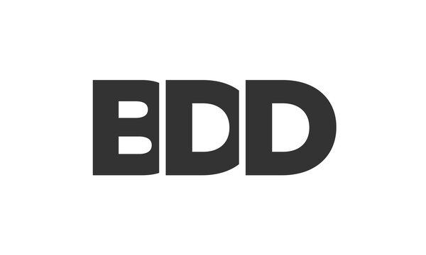 BDD logo design template with strong and modern bold text. Initial based vector logotype featuring simple and minimal typography. Trendy company identity.