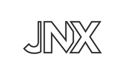 Aufkleber - JNX logo design template with strong and modern bold text. Initial based vector logotype featuring simple and minimal typography. Trendy company identity.