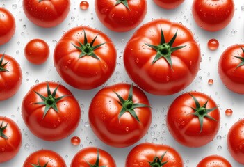 Tomato isolated on white background, clipping path, full depth of field, ai