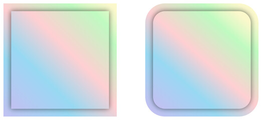 Pastel square label set in smooth holographic for template banner cover decoration