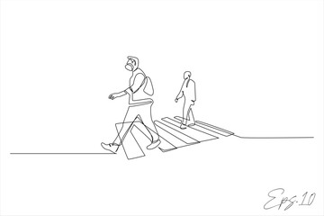 Wall Mural - continuous line of people crossing