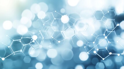 Poster - Medicus and medical innovation concept science background design. Abstract geometric hexagons shape medicine and science background.