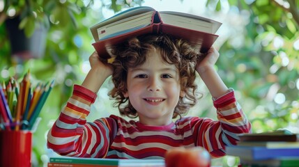 Sticker - The smiling boy with book