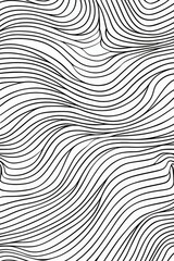 Fototapete - The abstract wave lines of this image create a sense of fluid motion and depth, utilizing black lines on a white background to form intricate patterns and artistic appeal.