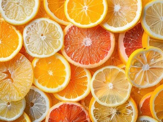 Citrus Slices Arranged in a Pattern top view