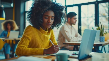 Wall Mural - The Woman Writing in Office