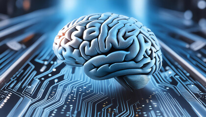 Poster - Human Brain Model On A Circuit Board