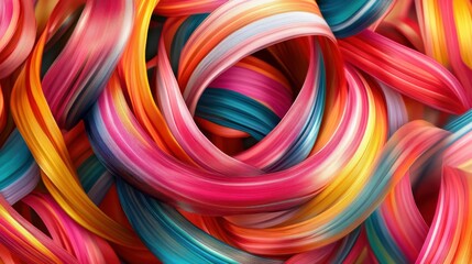 Poster - Abstract background. Colorful twisted shapes in motion. ribbon candy overload texture abstract