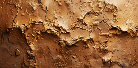 Canvas Print - Cracked Brown Clay Abstract Background