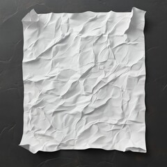 Fototapete - A crumpled white paper poster sits on a rustic wooden table with paint splatters scattered about By Generated AI