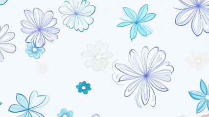 Poster - This Delicate floral patterns in pastel colors adorn a light, textured background.