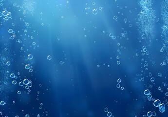 Wall Mural - Blue Water Bubbles Abstract Background