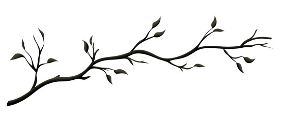 Sticker - PNG A branch silhouette plant line.