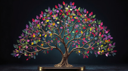 Wall Mural - Decorative tree on a dark background