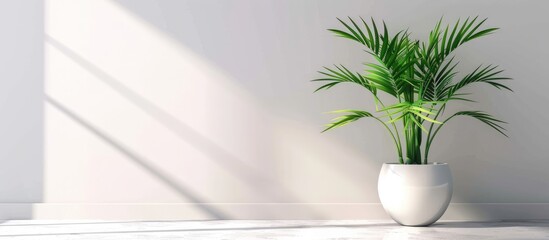 Sticker - Elegant potted air purifying plants with green foliage ideal for home decor with a copy space image