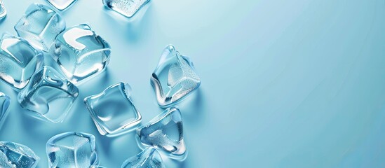 Sticker - Light blue backdrop with clear ice blocks providing room for text in the copy space image