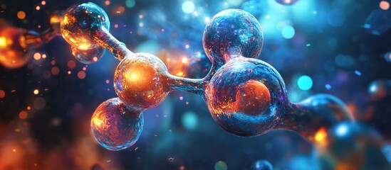Poster - 3D Background Featuring Science and Technology Themes