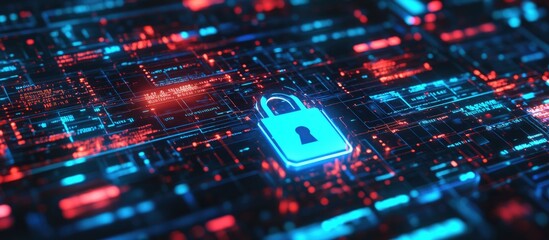 Poster - 3D Illustration of Cybersecurity and Data Protection Technology Concepts