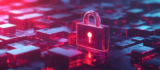 Aufkleber - 3D Illustration of Privacy Alert in Technology Internet Business and Network Concept
