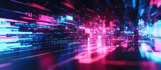 Poster - 3D rendered error message featuring dynamic screen effects and technological glitches showcasing various types of digital interference