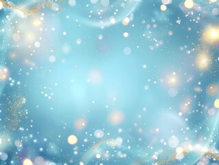 Poster - Light blue background with yellow lights, gradient background, sparkling stars, and blank space for text