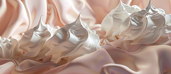 Canvas Print - Close up of delectable meringue cookies on a bright backdrop with room for adding text next to the image. Copy space image. Place for adding text and design