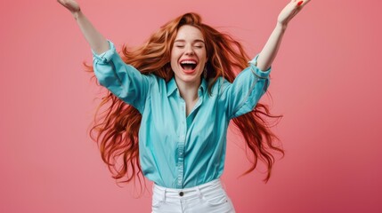 Canvas Print - The Joyful Redheaded Woman