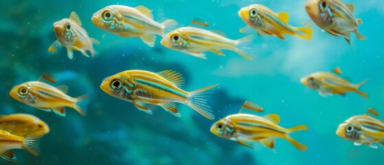 A Group of Zebrasoma Fish Underwater