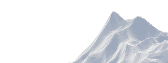 Wall Mural - Ice mountain. Low poly terrain.