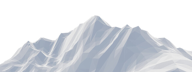 Wall Mural - Ice mountain. Low poly terrain.