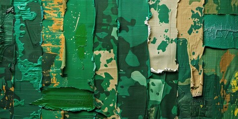 Wall Mural - Abstract Green Camo Design, Colorful Military Camouflage Art