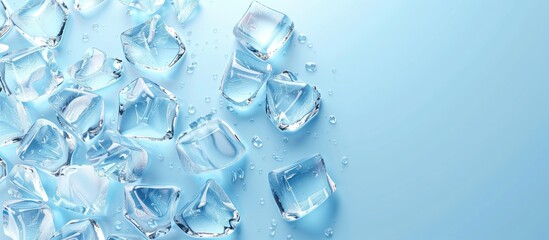 Sticker - Light blue backdrop with clear ice blocks providing room for text in the copy space image