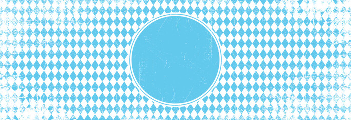 Wall Mural - Texture with blue and white rhombus. Seamless banner for Bayern fabric. Vector Oktoberfest Bavarian pattern. 