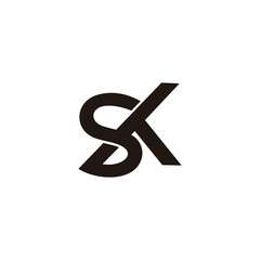 Wall Mural - letter sk linked overlapping simple logo vector