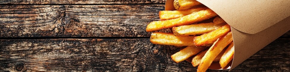 Wall Mural - french fries on the table close-up. Selective focus