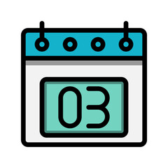 Poster - Calendar 3st date color linear icon. time, event, schedule and business symbols icons. Suitable for websites, UI, interfaces and mobile applications.