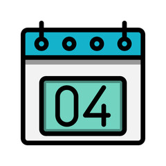 Poster - Calendar 4st date color linear icon. time, event, schedule and business symbols icons. Suitable for websites, UI, interfaces and mobile applications.