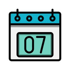 Poster - Calendar 7st date color linear icon. time, event, schedule and business symbols icons. Suitable for websites, UI, interfaces and mobile applications.