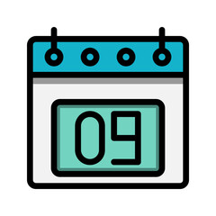 Poster - Calendar 9st date color linear icon. time, event, schedule and business symbols icons. Suitable for websites, UI, interfaces and mobile applications.