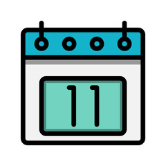Poster - Calendar 11st date color linear icon. time, event, schedule and business symbols icons. Suitable for websites, UI, interfaces and mobile applications.