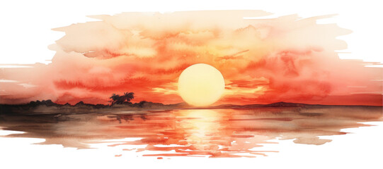 Sticker - PNG Sunset painting outdoors nature.