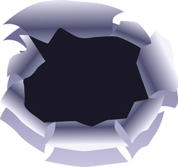 Poster - Illustration of ripped and torn paper creating a dark empty space