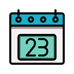Poster - Calendar 23st date color linear icon. time, event, schedule and business symbols icons. Suitable for websites, UI, interfaces and mobile applications.
