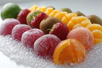 Wall Mural - Frozen Fruit Arrangement with Ice Beads