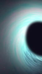 Wall Mural - blue and white space black hole vortex. vertical animation in 4k resolution