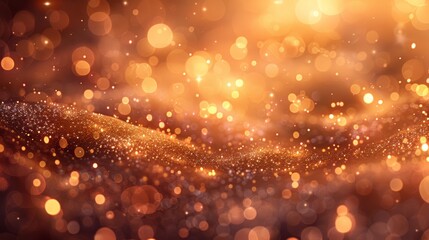 Poster - Sparkling Golden Particles Creating a Magical Atmosphere in Dim Lighting During Evening Events